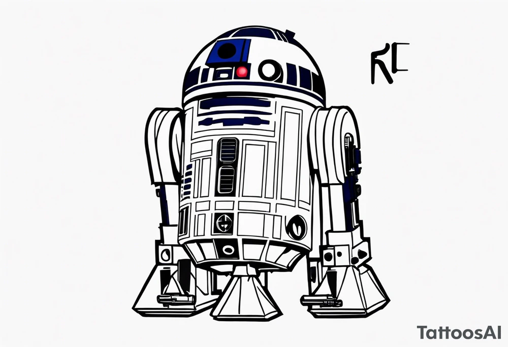 Simple, small R2-D2 from Star Wars, with initials R2D2J tattoo idea Simple, small R2-D2 from Star Wars, with initials R2D2J tattoo idea