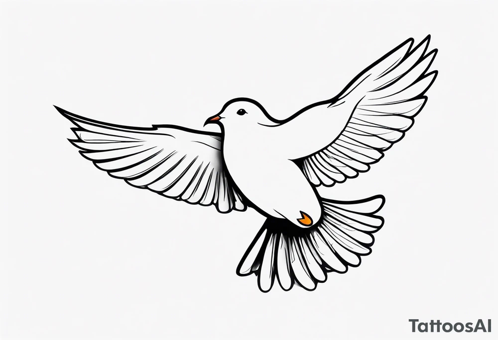 a dove flying to a sitting dove tattoo idea