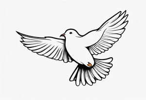 a dove flying to a sitting dove tattoo idea