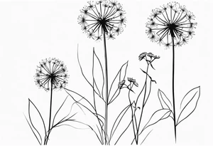 floral tattoo three dandelions tattoo idea