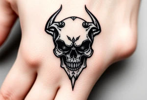 Demonic skull tattoo idea