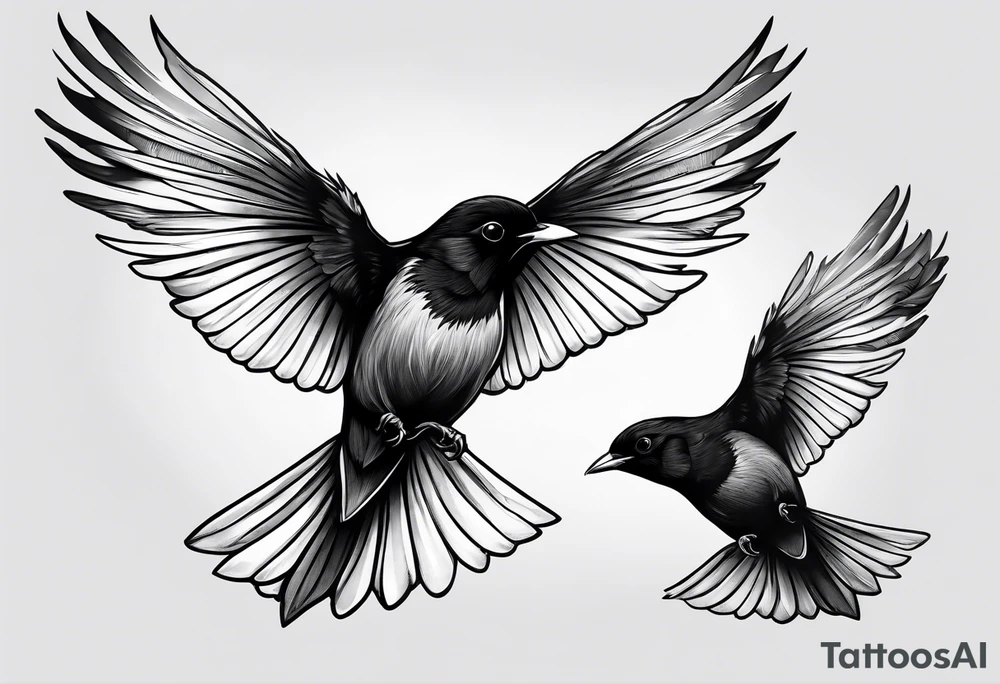 3 blackbirds in flight tattoo idea