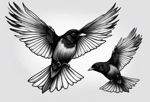 3 blackbirds in flight tattoo idea