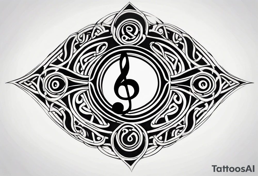 Celtic style bass clef tattoo idea