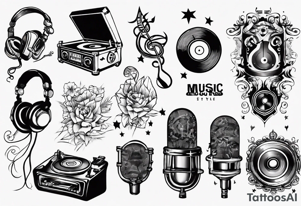 music sound tattoo idea