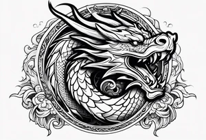Old school dragon going up tattoo idea