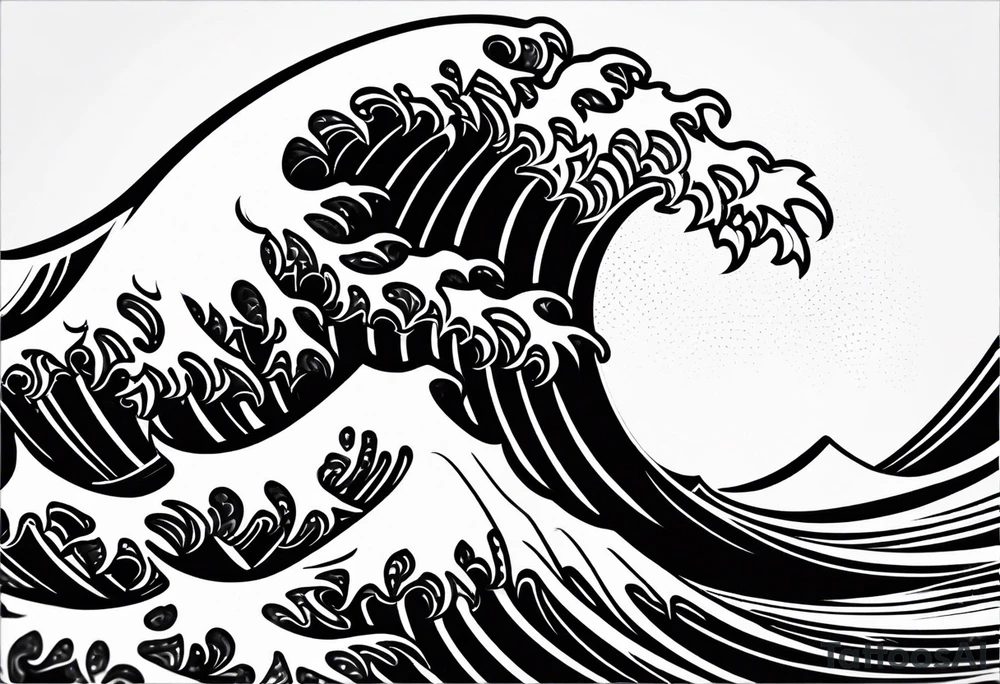 small snow crystal wave tattoo idea
