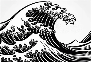 small snow crystal wave tattoo idea