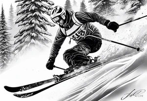 Skier tattoo idea