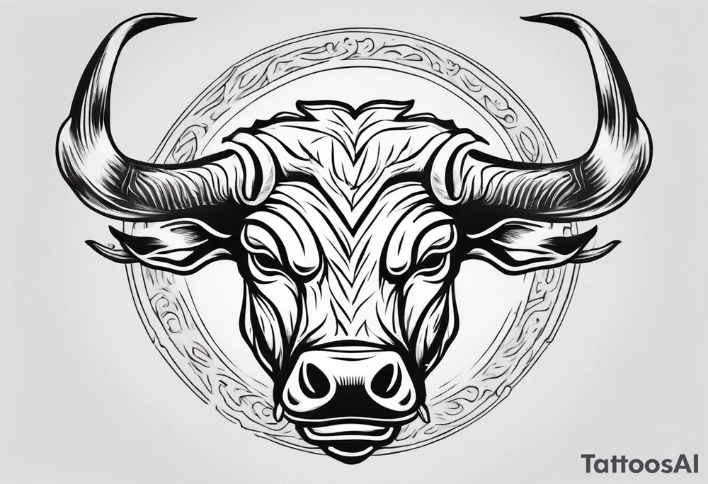 Bull head, tree outline, hockey, Finland tattoo idea
