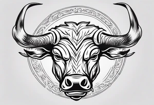 Bull head, tree outline, hockey, Finland tattoo idea
