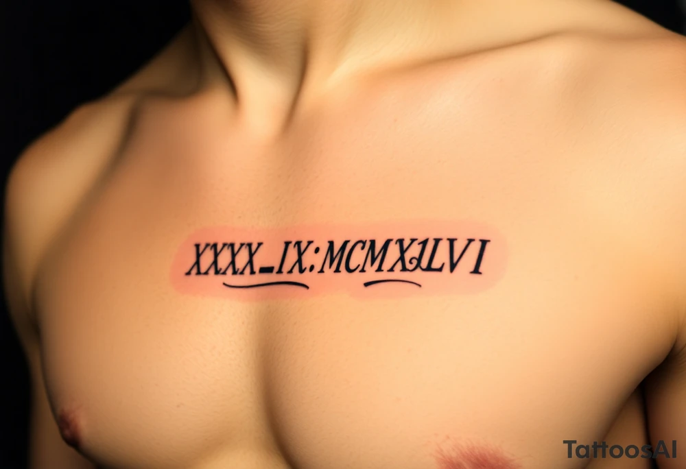 XXX_IX_MCMXLVII date on arm tattoo idea