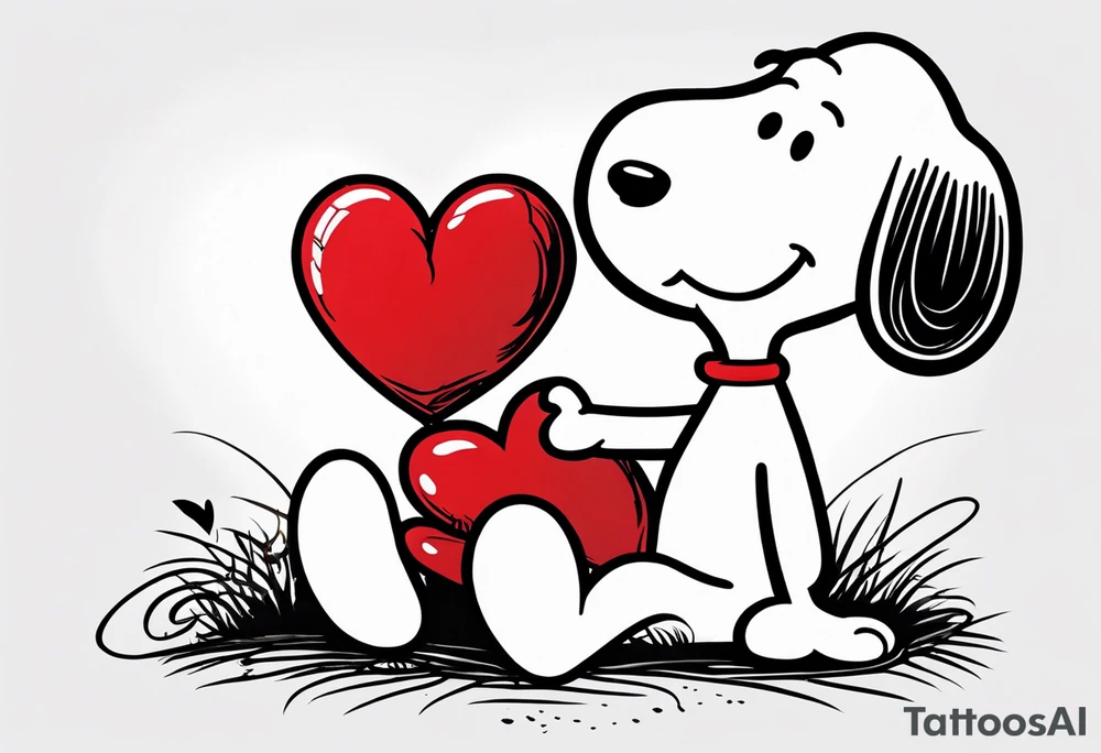 snoopy with a heart tattoo idea