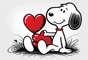 snoopy with a heart tattoo idea