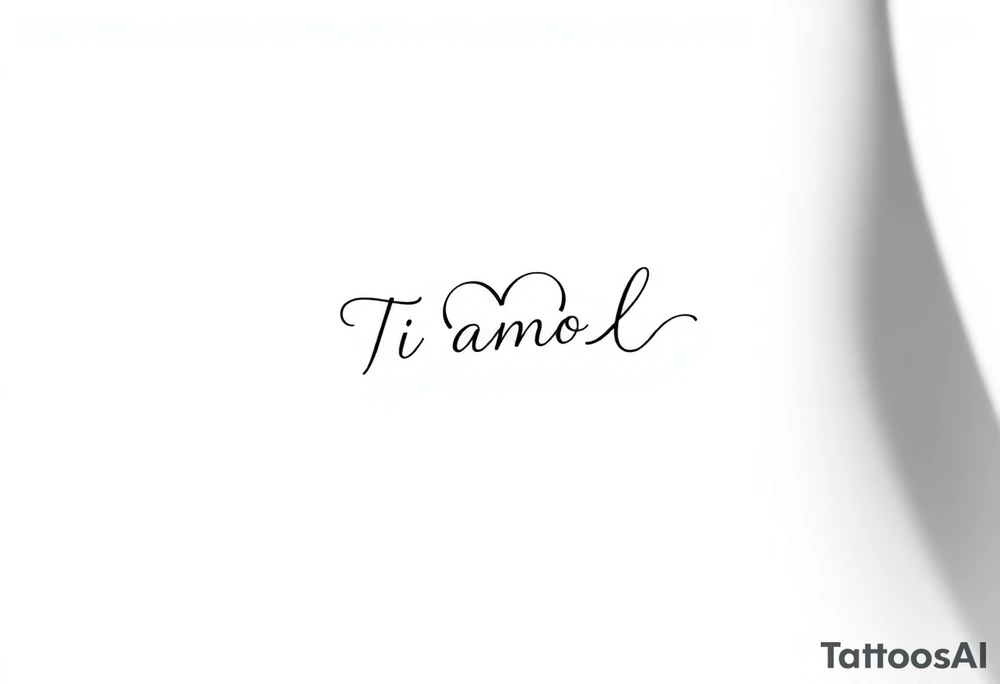 I want (Ti Amo L)in a small heart shape to fit on my ribs feminine tattoo idea