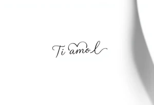 I want (Ti Amo L)in a small heart shape to fit on my ribs feminine tattoo idea