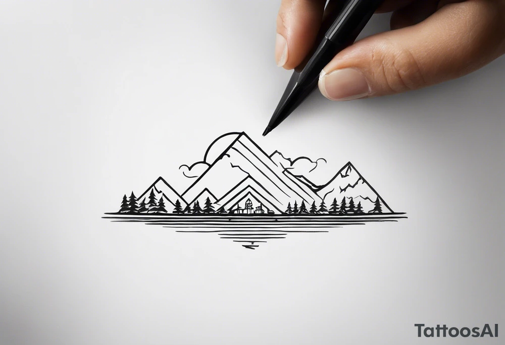 a minimalistic, very small, fine line tattoo symbolizing my love to travel the world and explore new cultures while also including a symbol of my roots, my family and friends, who I am very grateful for tattoo idea