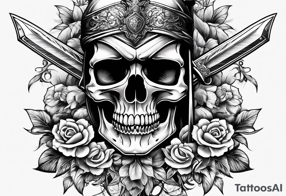 Skull and sword tattoo idea