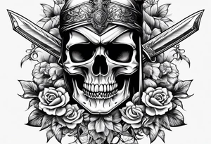 Skull and sword tattoo idea