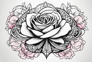 Escorpião com rosa tattoo idea