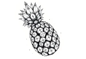powerful pineapple with a crown,and diamonds tattoo idea