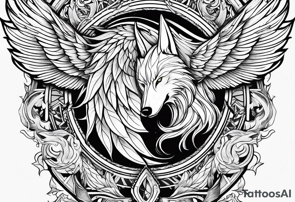 strength, pisces, phoenix, small, nuanced, wolf tattoo idea strength, pisces, phoenix, small, nuanced, wolf tattoo idea