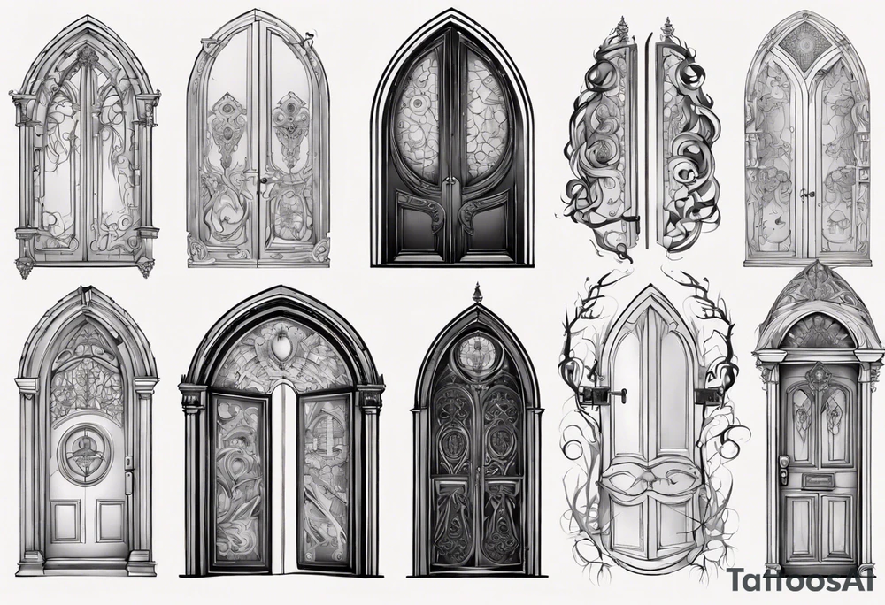 Gothic door tattoo idea
