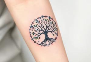 Tree of life circle tattoo idea