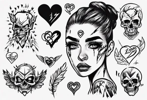 Broken-hearted gym brows tattoo idea