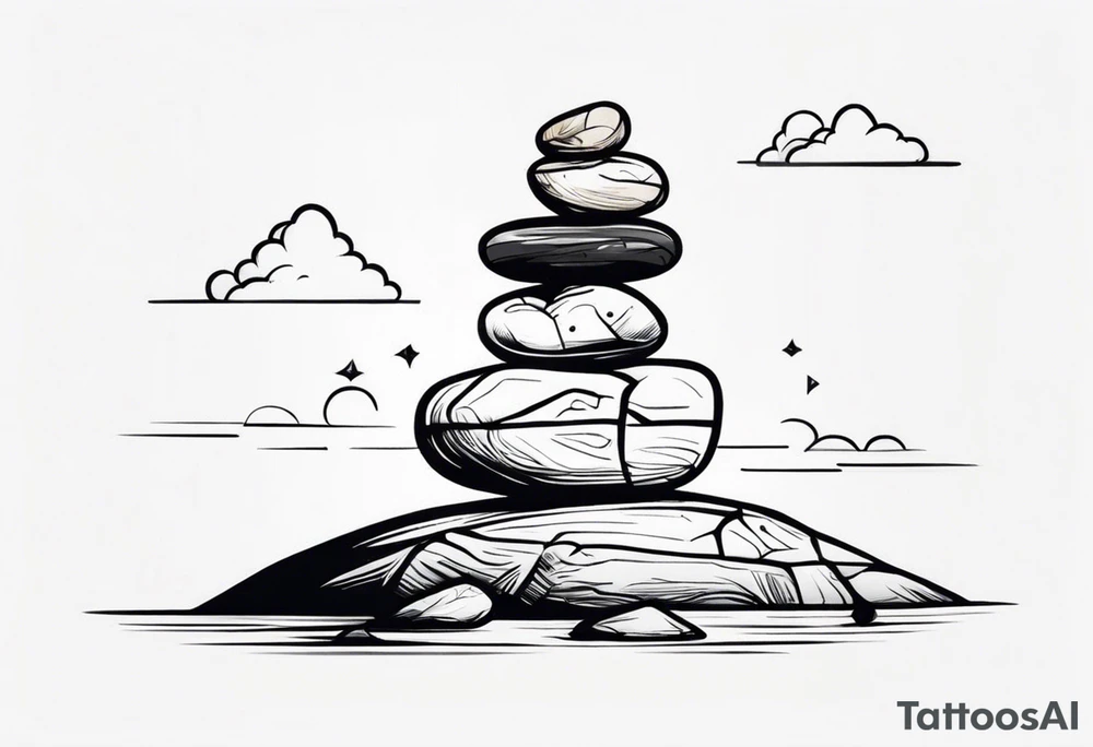 Rocks balancing on top of each other tattoo idea