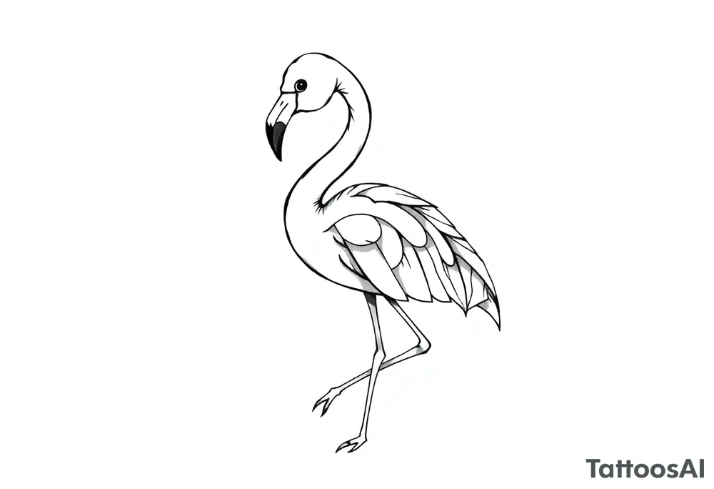 cute flamingo tattoo idea