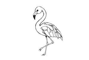 cute flamingo tattoo idea