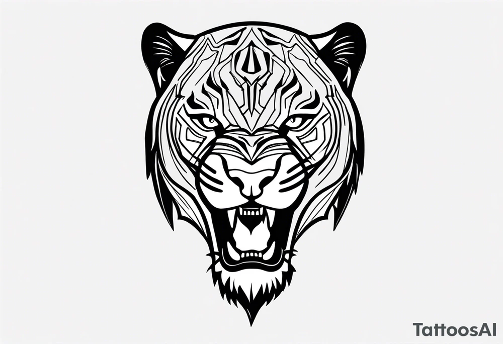 Black panther tooth tattoo idea