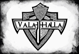 Valhalla shield valknut sword tattoo idea