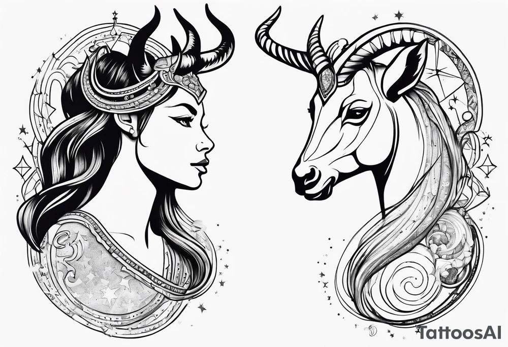 Capricorn constellation tattoo idea