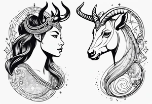 Capricorn constellation tattoo idea