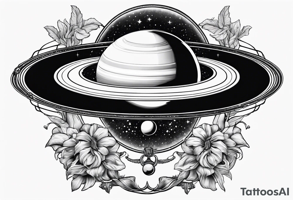 saturn in a mirror tattoo idea