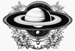 saturn in a mirror tattoo idea