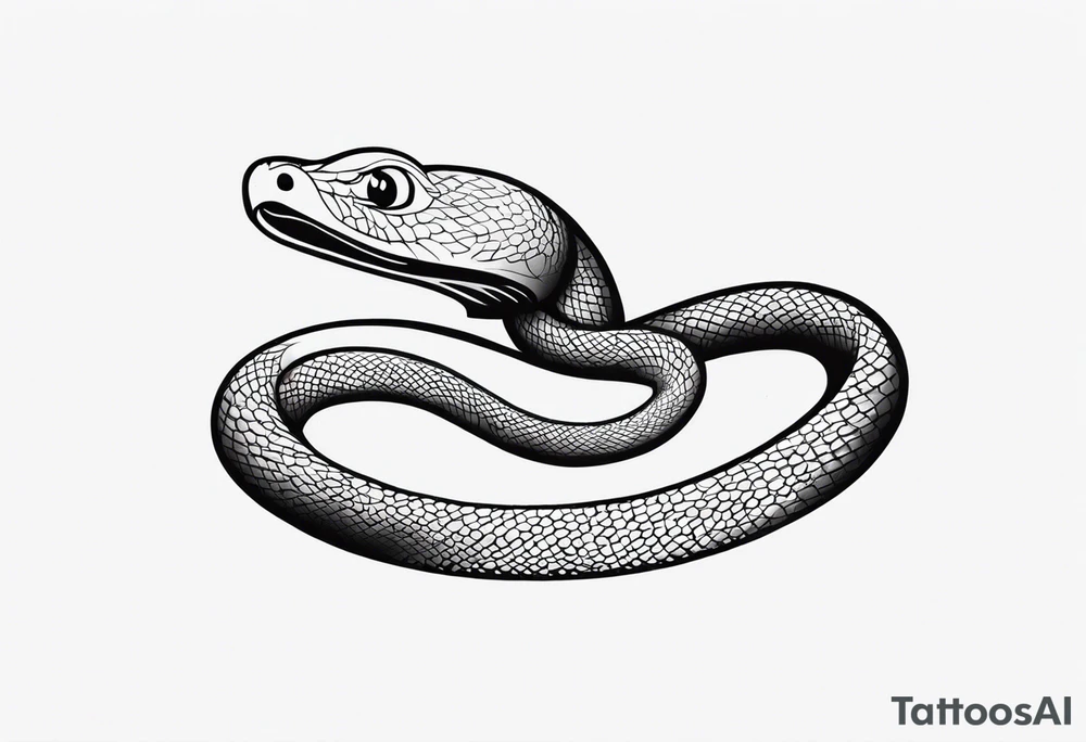 a small snake with a protruding tongue tattoo idea