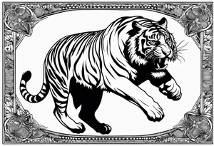 tiger leaping tattoo idea