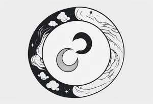 Rock hands sign in Ying yang tattoo idea
