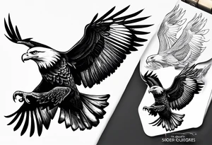 supper eagle flying up tattoo idea