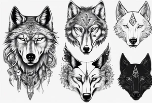 Half wolf half woman tattoo idea