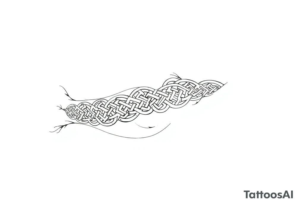 Celtic tribal pattern
and bands black and white shading full sleeve simple tattoo idea