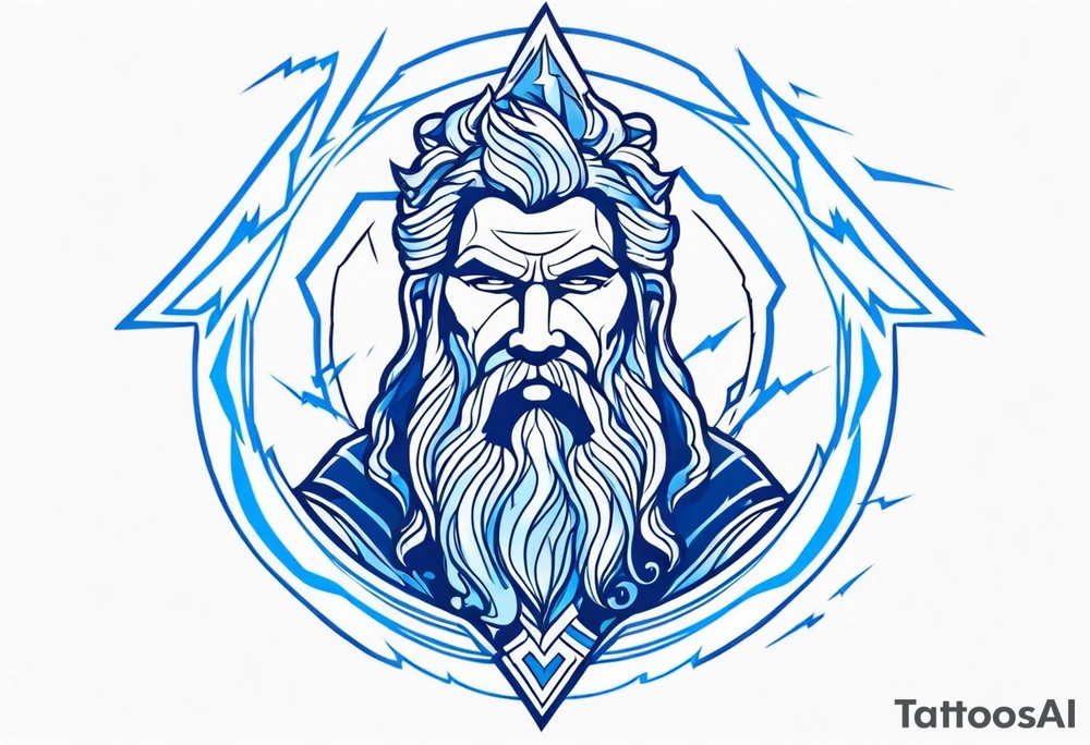 Zeus, blue lightning tattoo idea