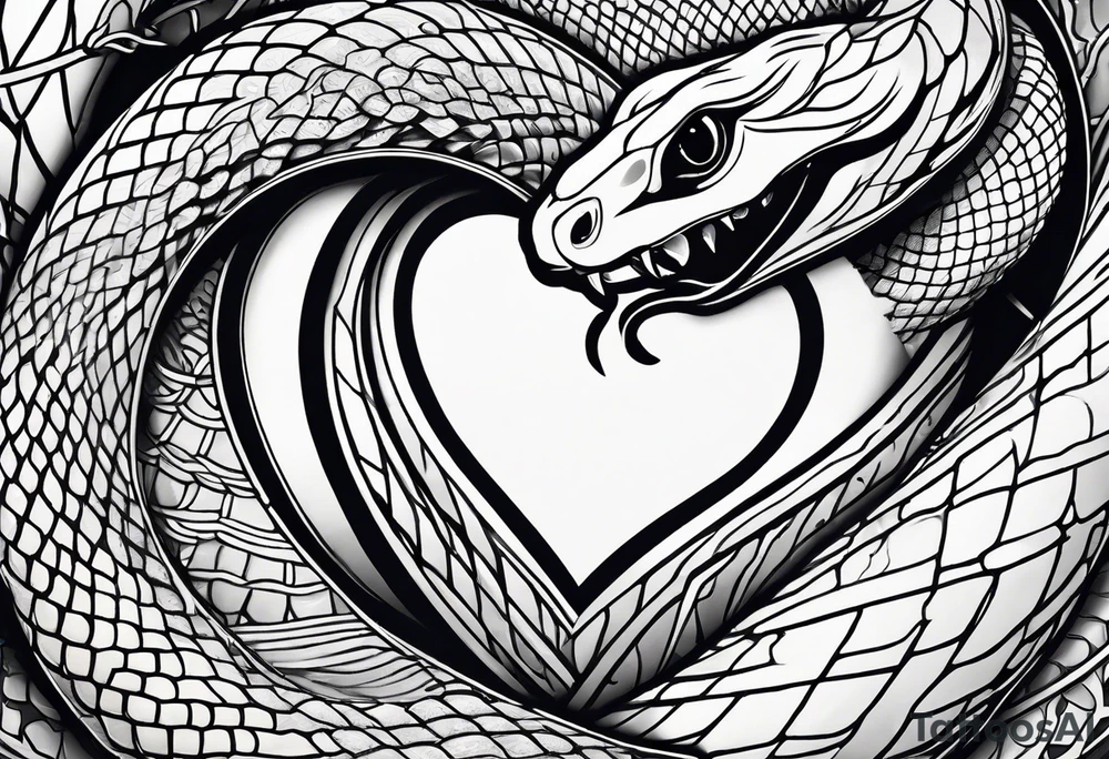a snake wrapped around a heart tattoo idea
