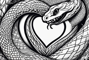 a snake wrapped around a heart tattoo idea