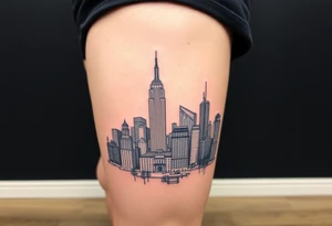 creative mix of new york city landscape tattoo idea