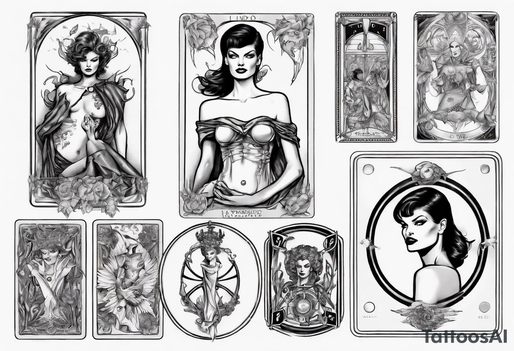 Linda Evangelista in a Tarot tattoo idea