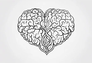 Picture of a heart and brain to represent oneself tattoo idea